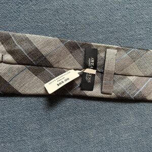 Kenneth Cole New York Gray and Blue Plaid Tie